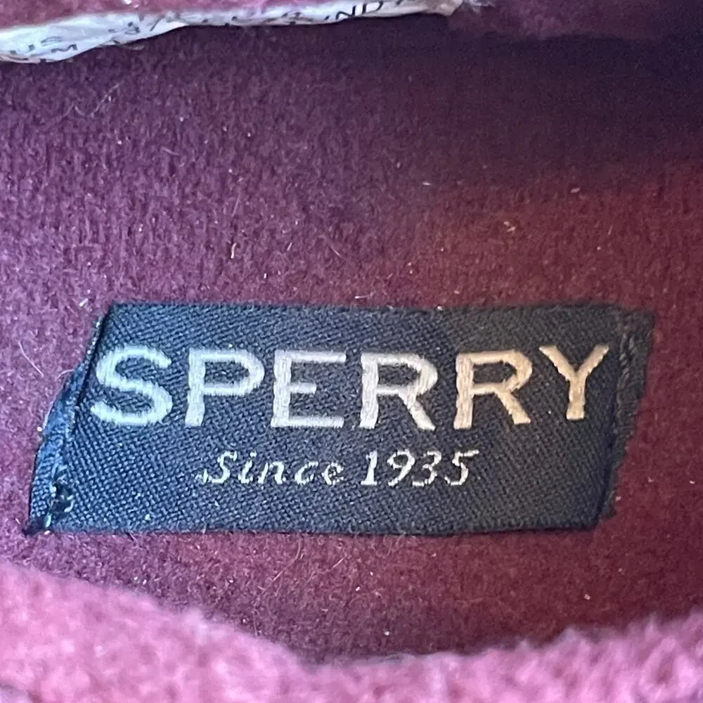 Sperry Men's 6.5 Burgundy Quilted Slip On Boat Shoes